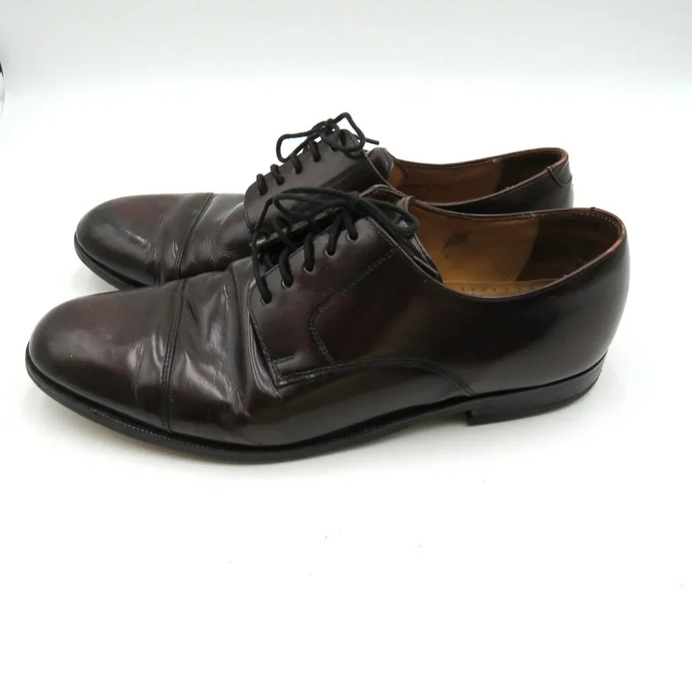 Cole Haan Dress‎ Shoes Mens Size 12 Brown Oxblood Cap Toe Leather Oxford Derby